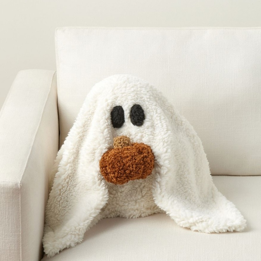 Pottery Barn Gus The Ghost with Pumpkin Pillow‎